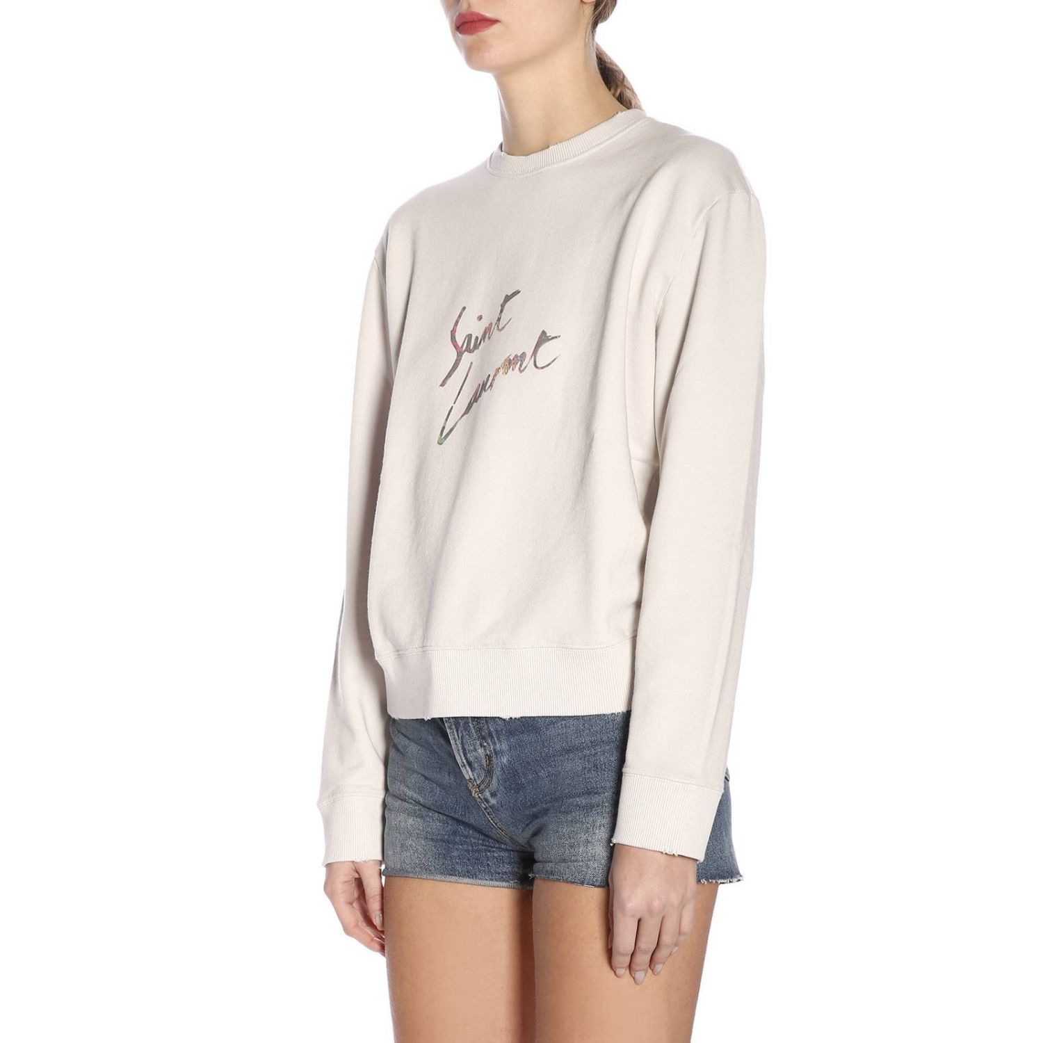 saint laurent white jumper