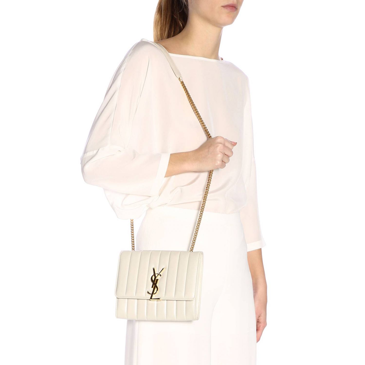 SAINT LAURENT: mini bag for woman - White | Saint Laurent mini bag ...