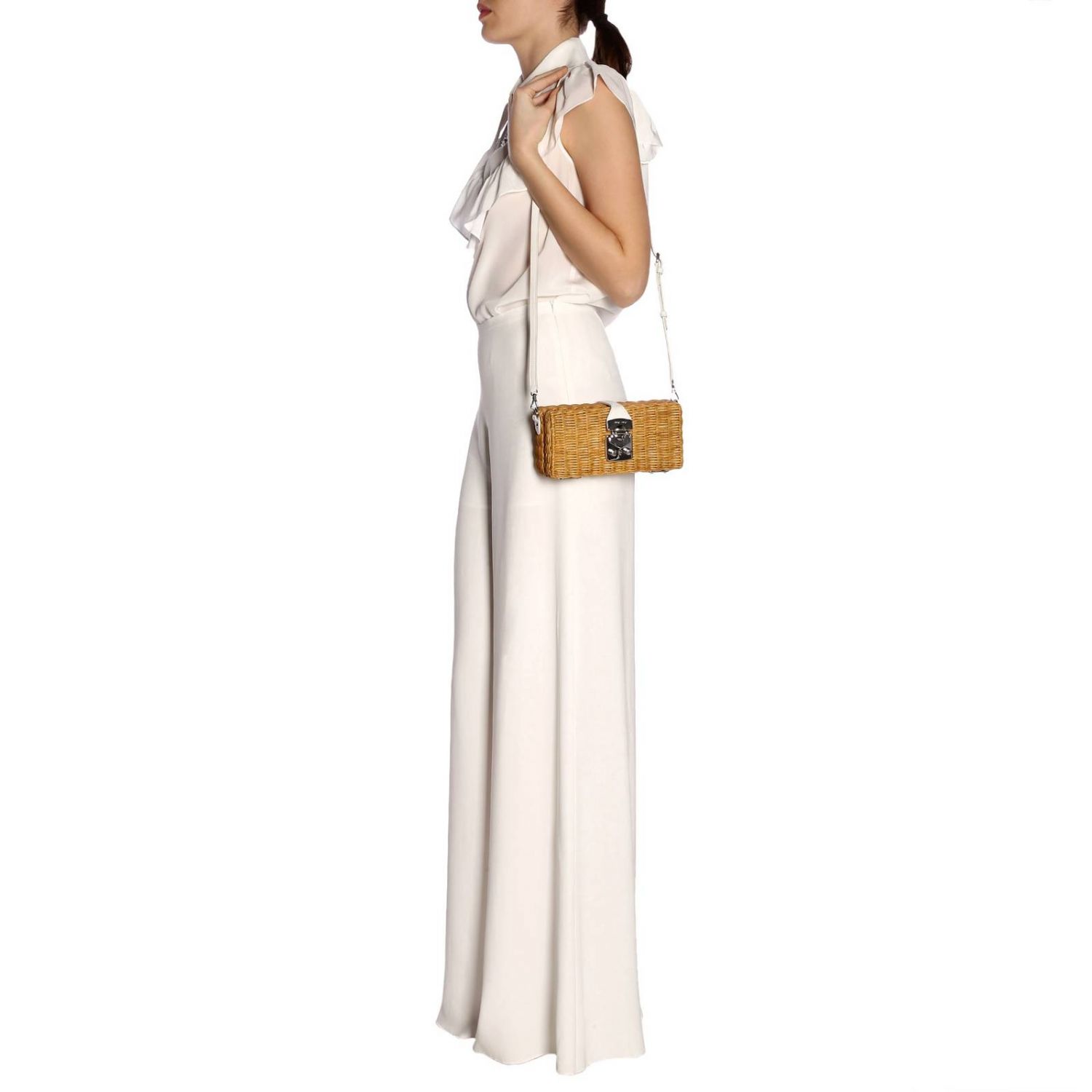 Mini sac à main Miu Miu: Sac porté épaule femme Miu Miu blanc 2