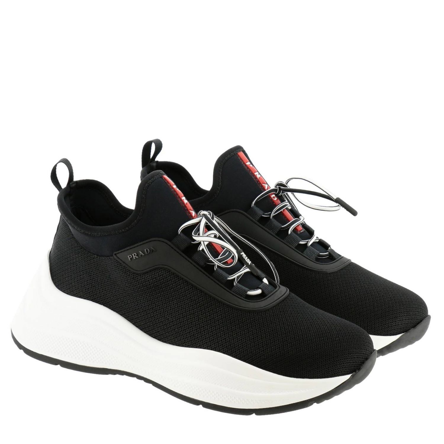 prada neoprene and rubber sneakers