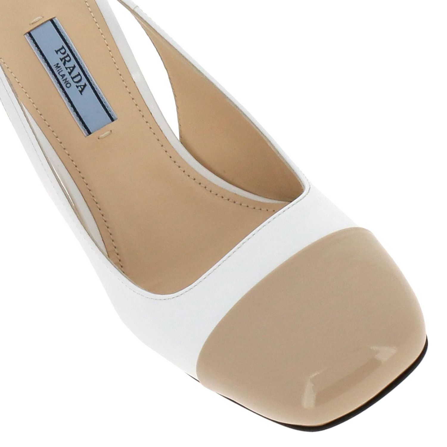 white prada heel