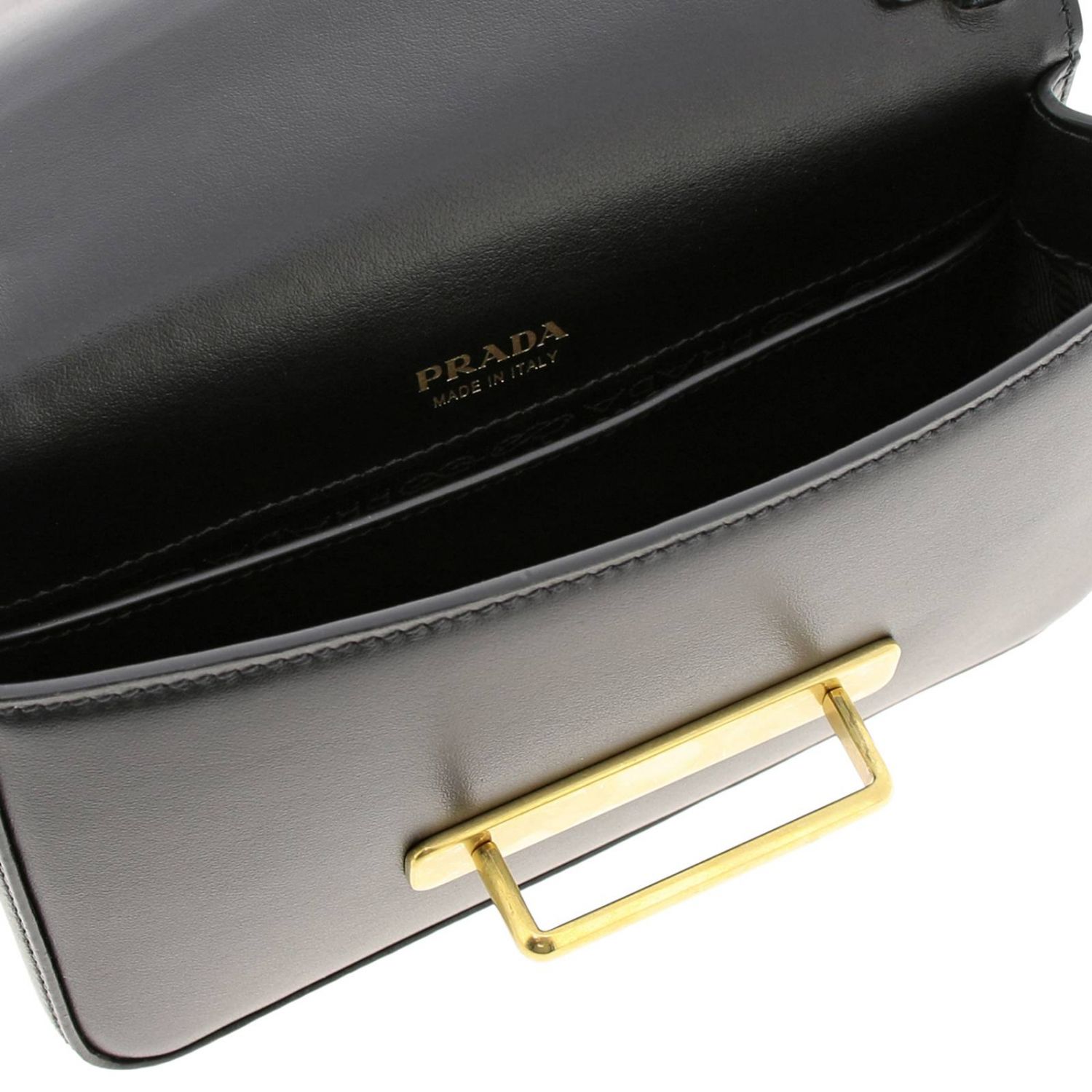 PRADA: Cahier mini bag in genuine saffiano leather and smooth leather ...