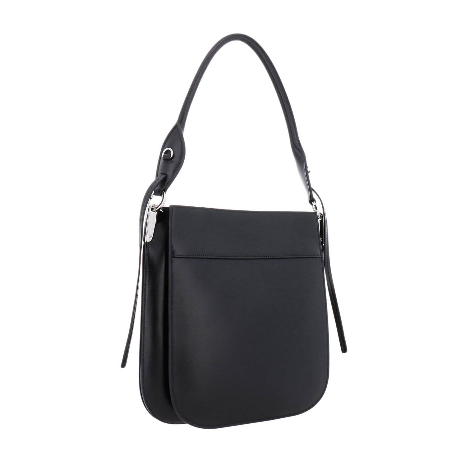 PRADA: Margit large bag in leather bag with Monochrome logo - Black | Prada  shoulder bag 1BC076OOH 2AIX online on 