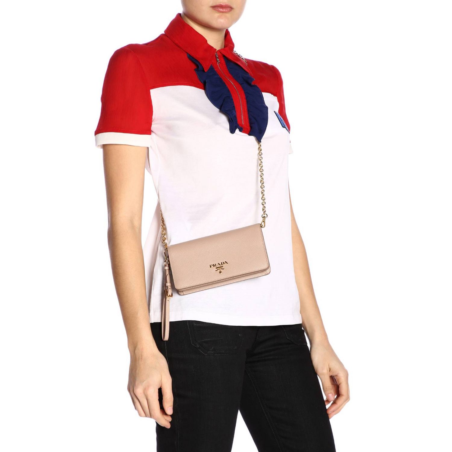PRADA: Mini bolso mujer - Rosa Pálido | Mini Bolso Prada 1DH029 QWA  GIGLIO.COM