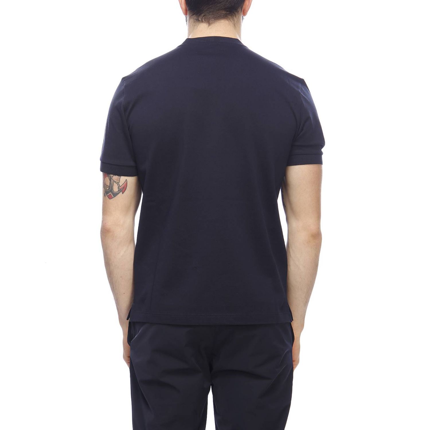 PRADA Tshirt a maniche corte stretch basic con mini logo triangolare