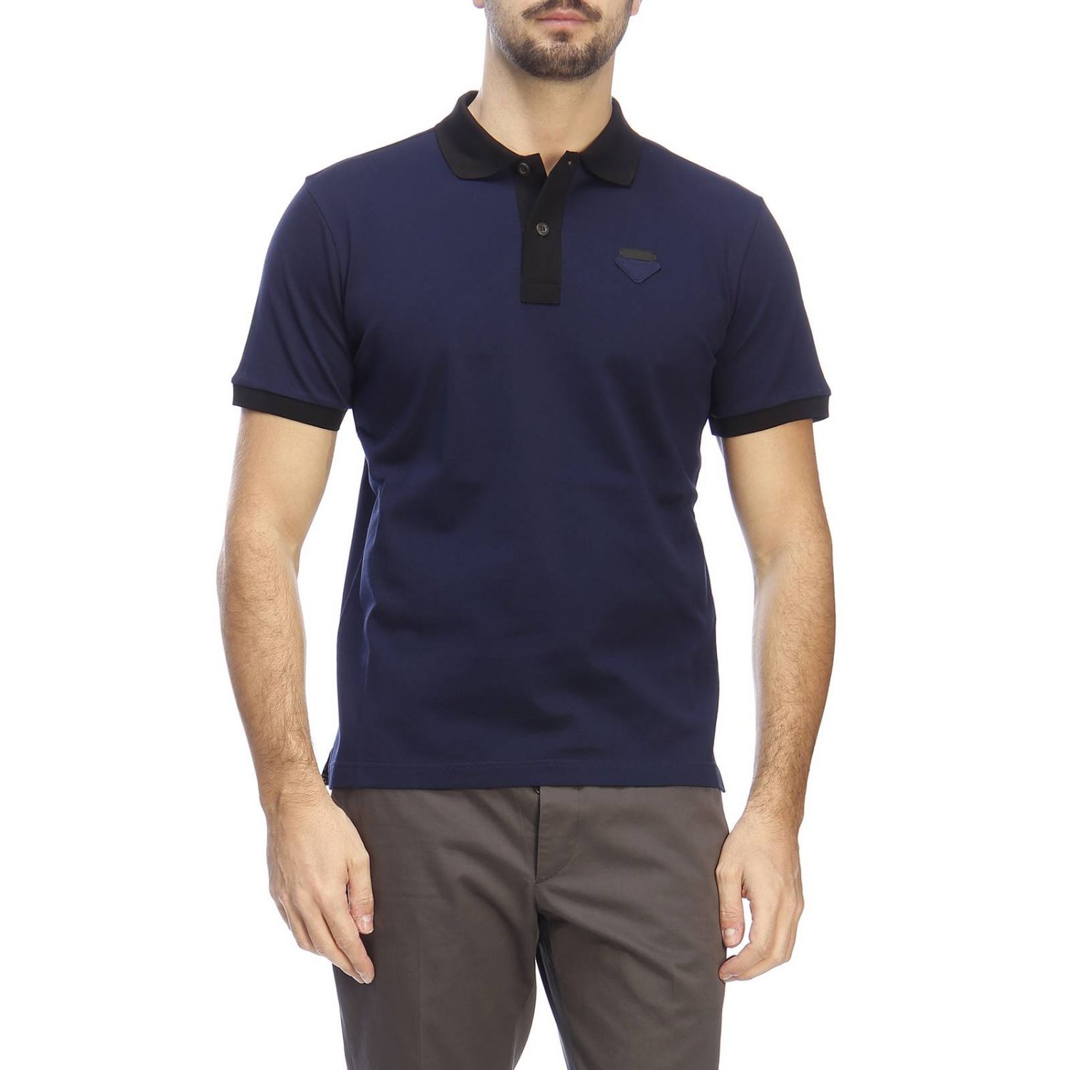 PRADA: T-shirt men - Blue | T-Shirt Prada UJN444 1C61 GIGLIO.COM