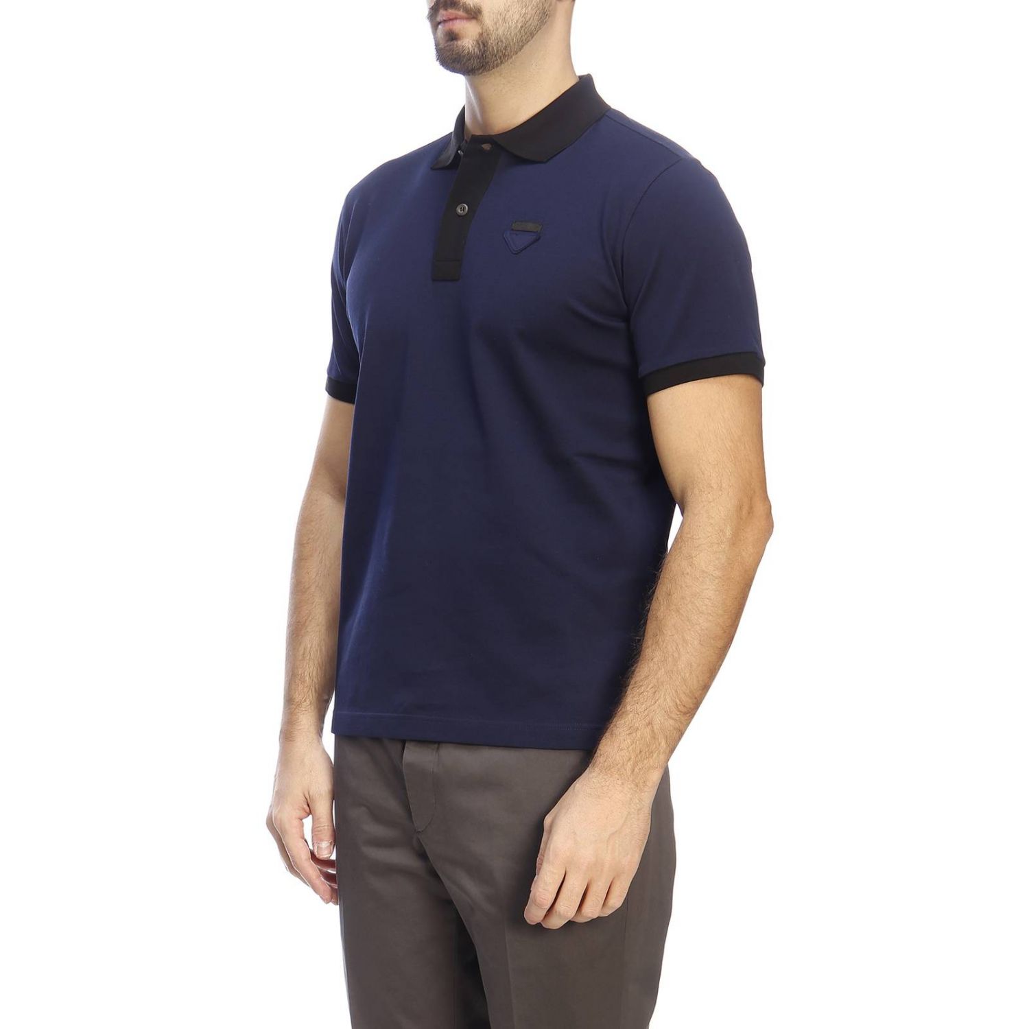 PRADA: T-shirt men - Blue | T-Shirt Prada UJN444 1C61 GIGLIO.COM