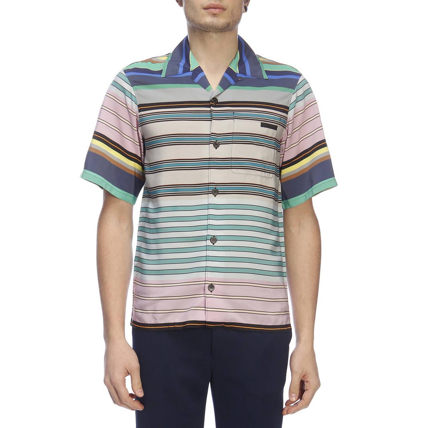 PRADA: shirt for men - Grey | Prada shirt UCS305 1TDG online on 