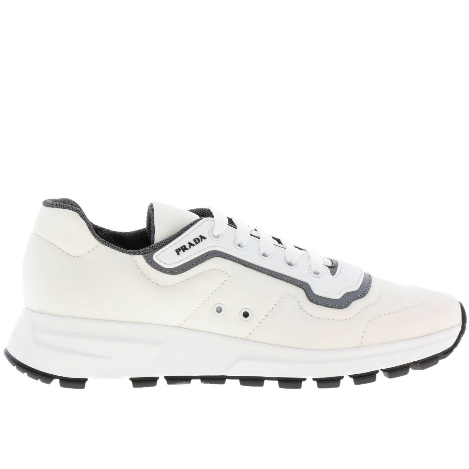 PRADA: sneakers for man - White | Prada sneakers 4E3382 1MNS online at ...