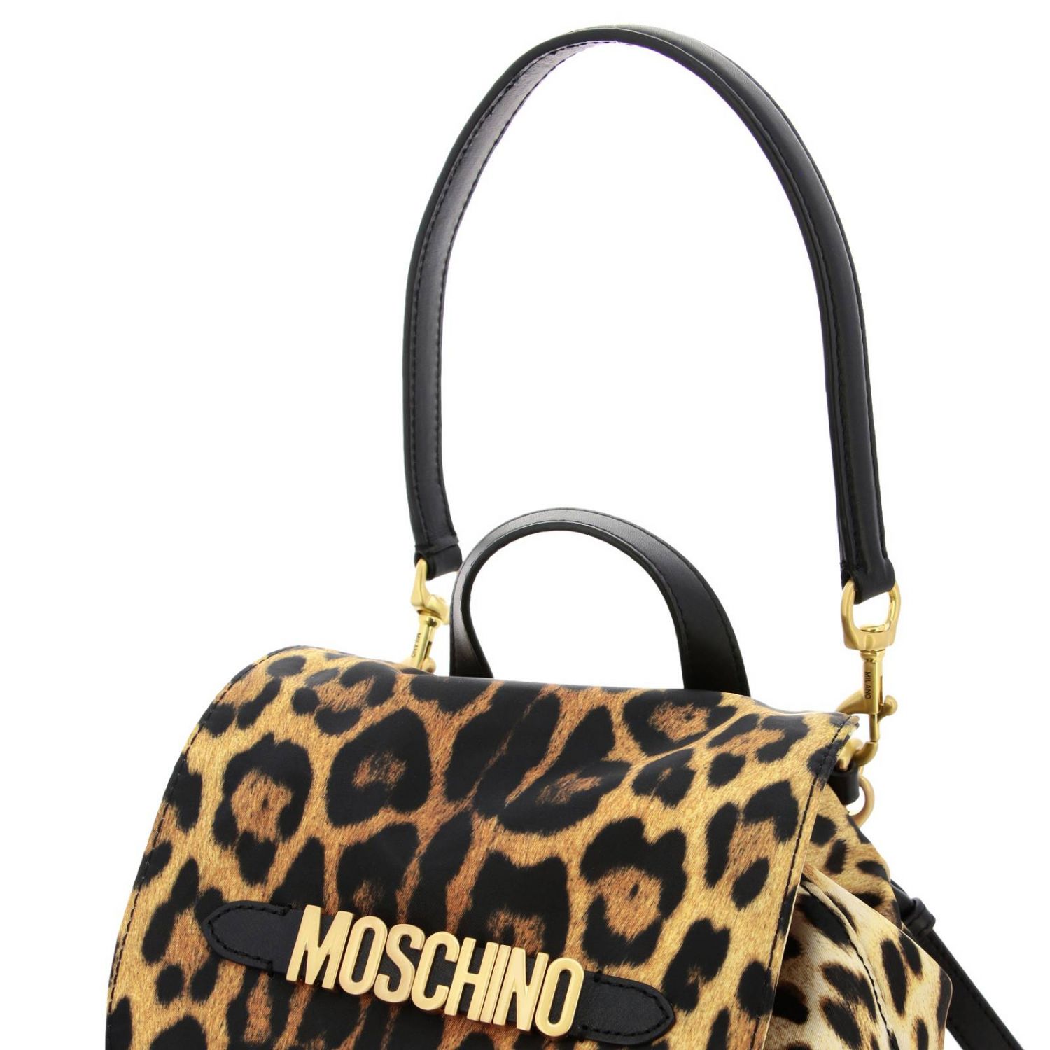 Moschino Couture Outlet: Zaino in nylon maculato con zip e maxi logo  Moschino - Beige | Zaino Moschino Couture 7618 8211 GIGLIO.COM