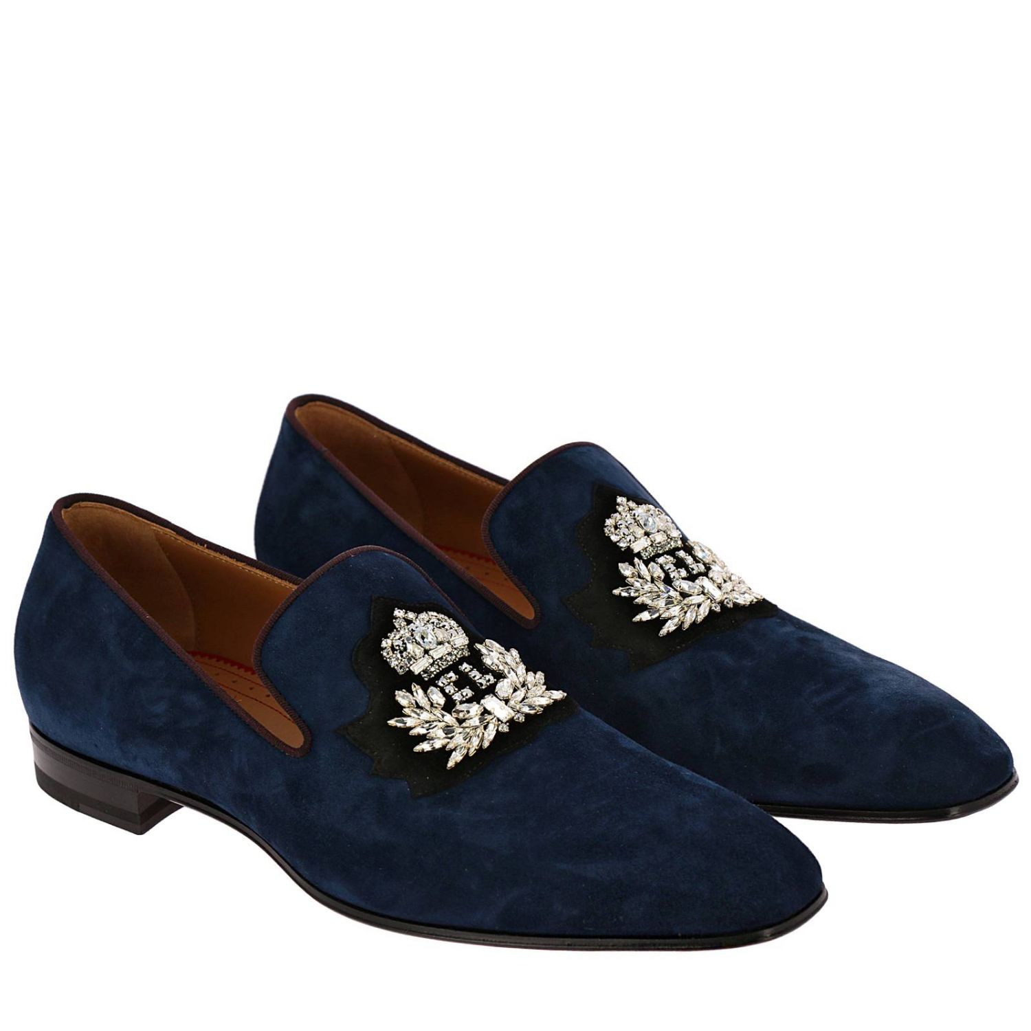 blue louboutin loafers