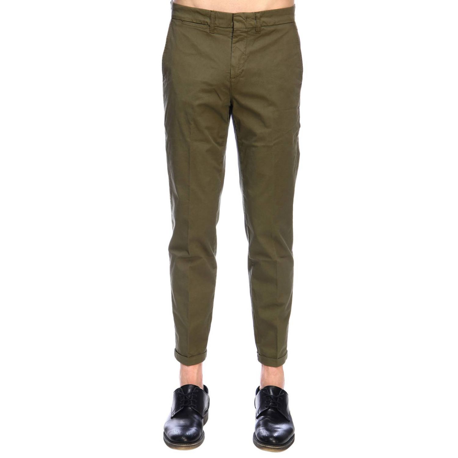 Fay Outlet: Pantalone in gabardine stretch slim fit con tasche america | Pantalone  Fay Uomo Verde | Pantalone Fay NTM8638187T GUR GIGLIO.COM