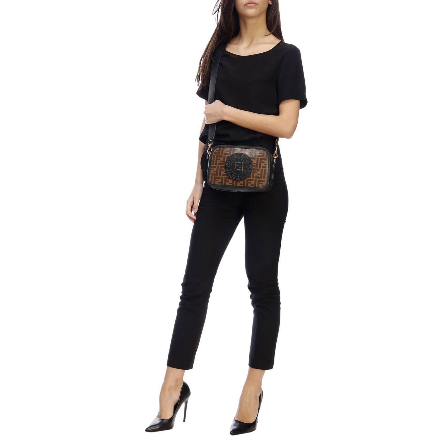 fendi black mini bolsa