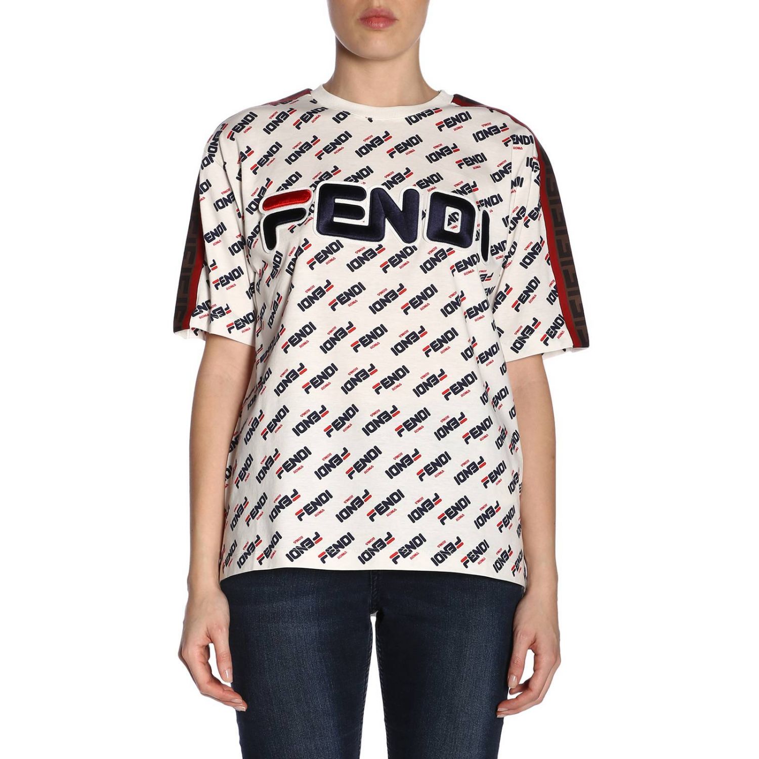 FENDI: t-shirt for woman - White | Fendi t-shirt FS7011 A5H1 online on