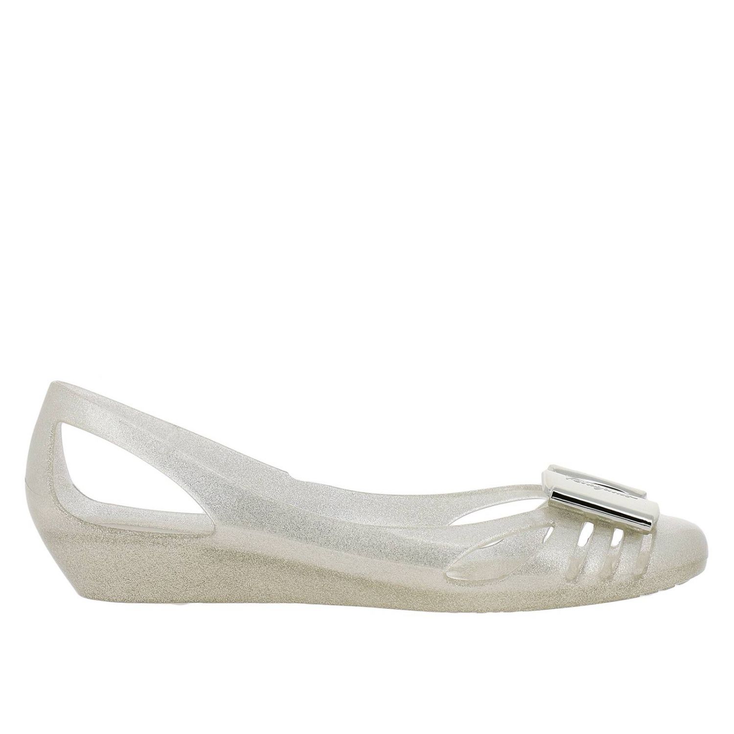 ferragamo silver flats