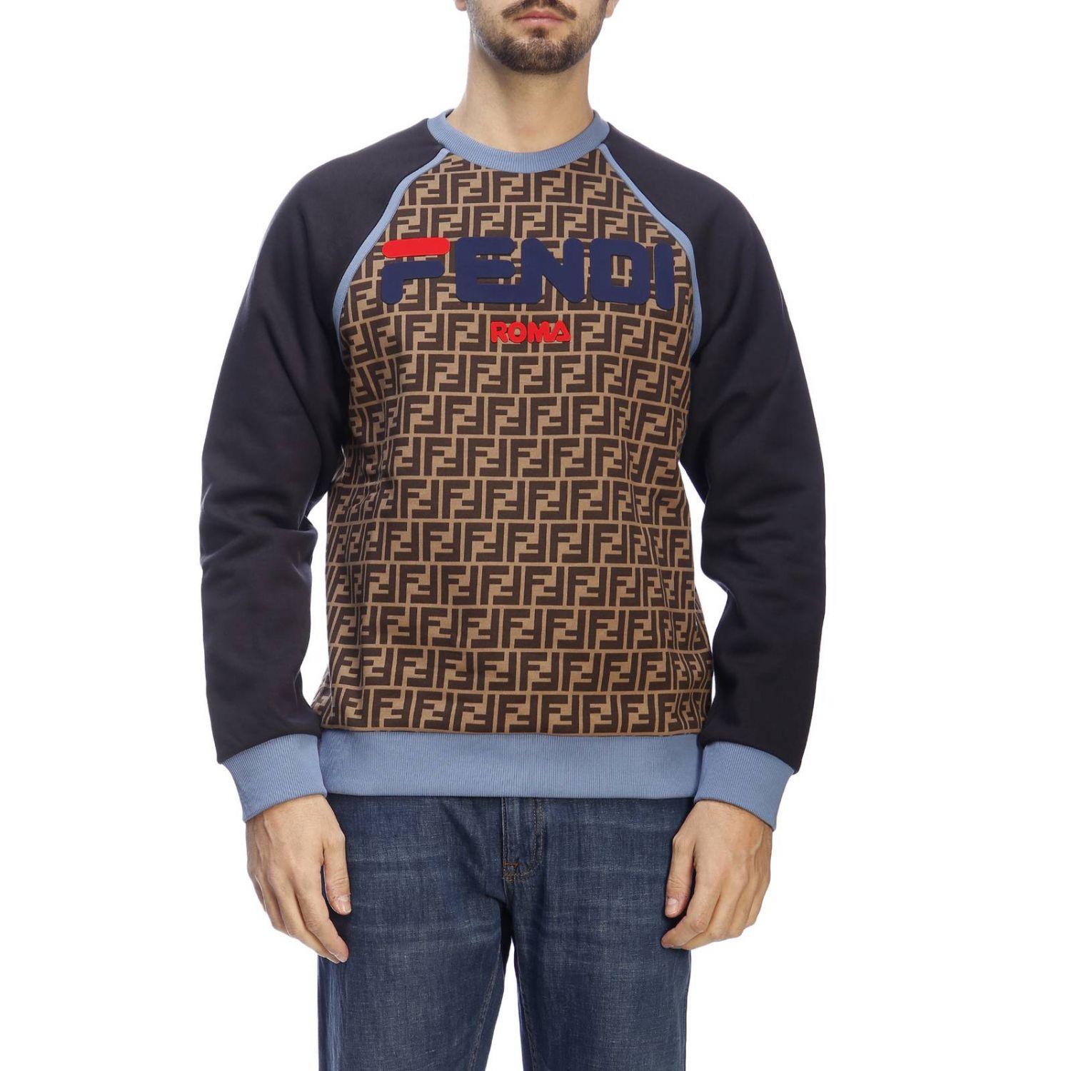 Sweater men Fendi | Sweater Fendi Men Brown | Sweater Fendi FY0944 A65I ...