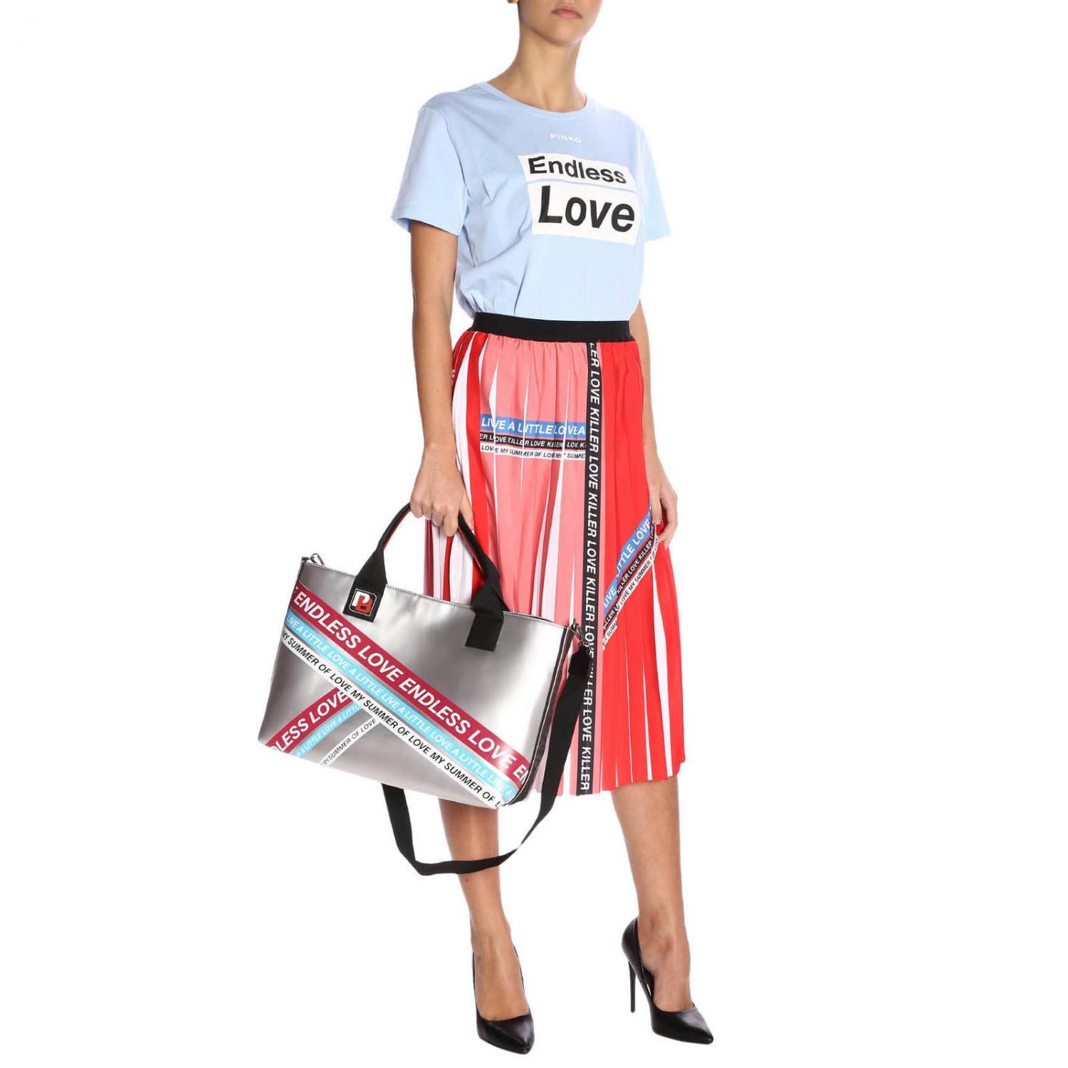 PINKO White Goatskin Handbag