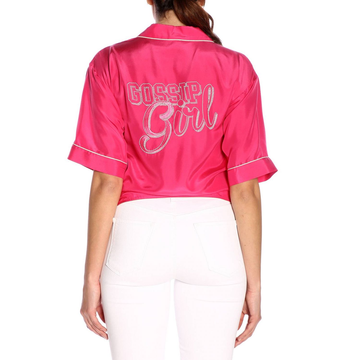 Pinko Outlet Camicia Prodigo In Stile Pigiama Con Stampa Posteriore In 
