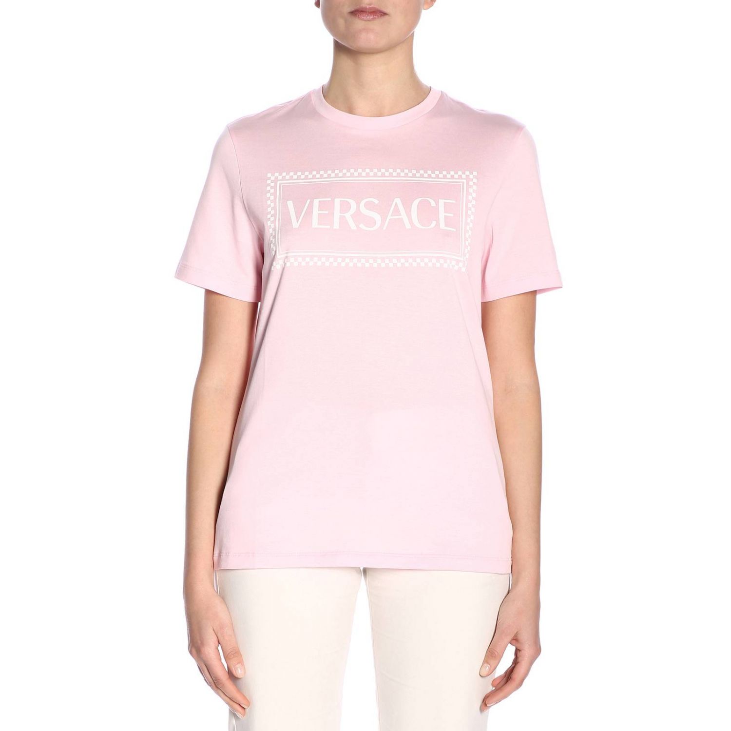 Versace Outlet: T-shirt women | T-Shirt Versace Women Pink | T-Shirt ...