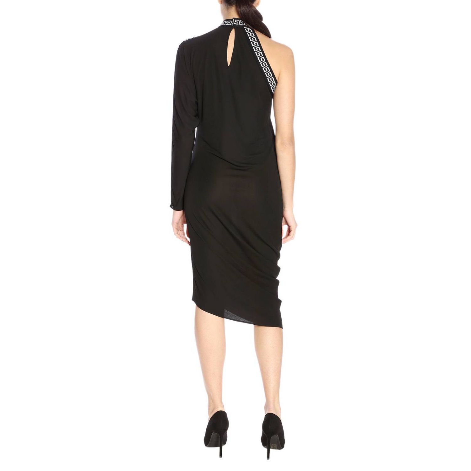 versace black long sleeve dress