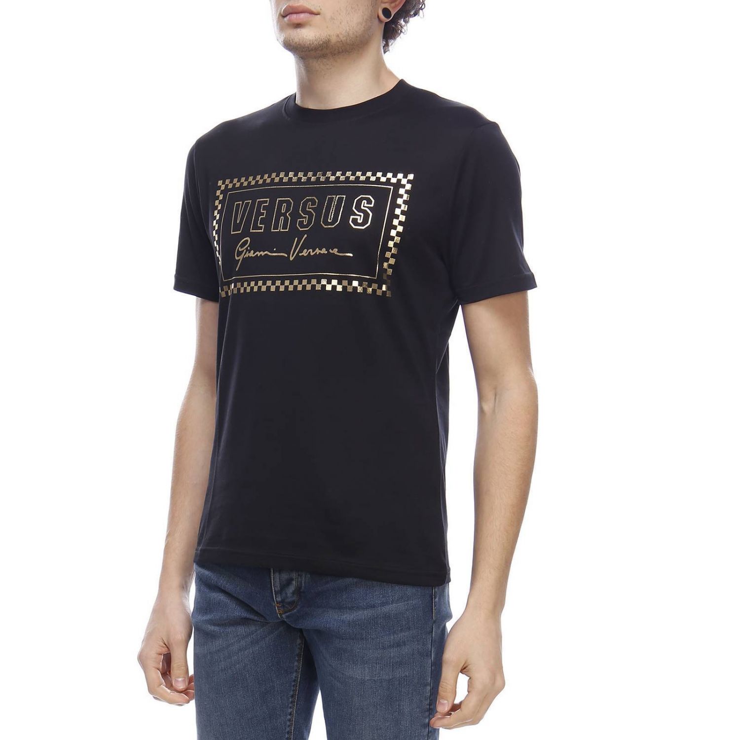 Versus Outlet: t-shirt for men - Black | Versus t-shirt BU90713 BJ10388 ...