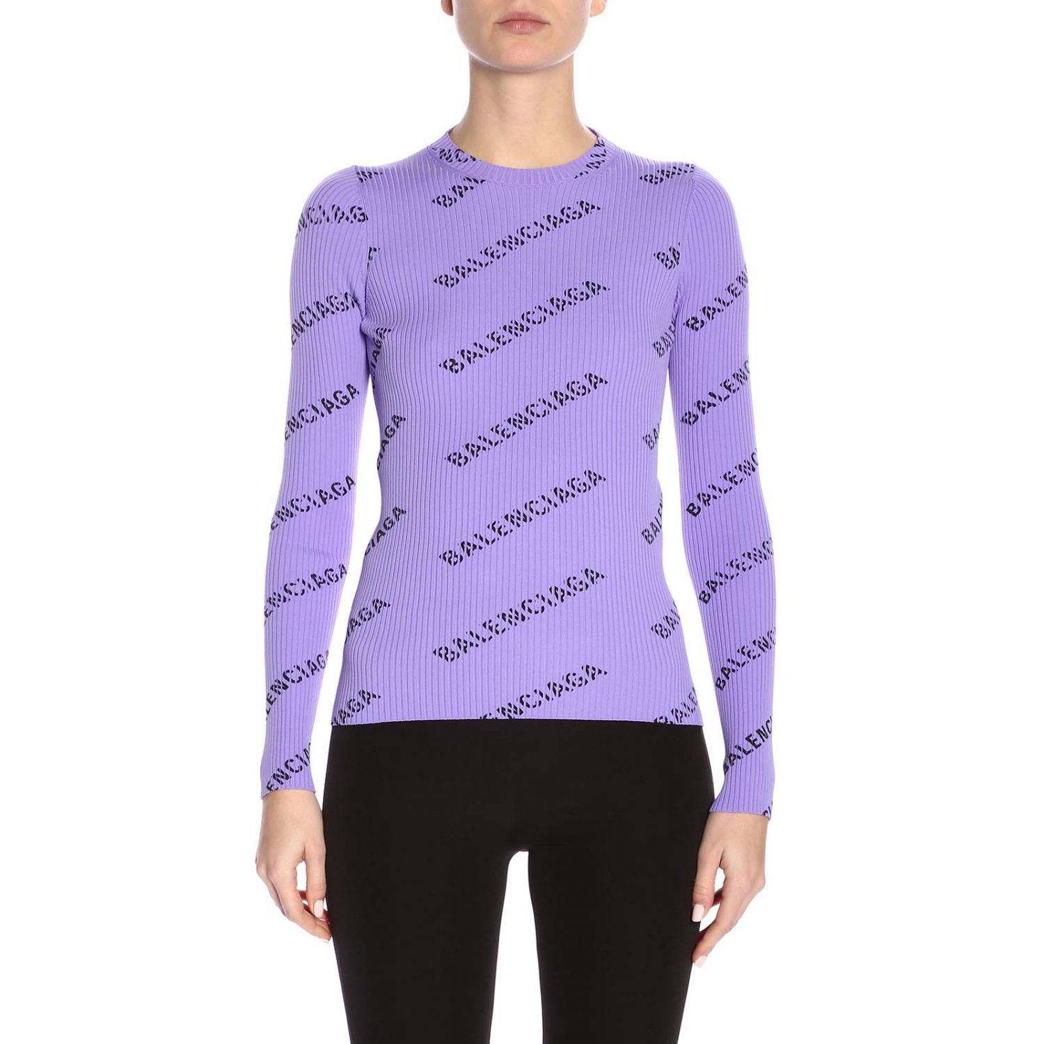 Balenciaga Outlet: Sweater women | Sweater Balenciaga Women Lilac ...
