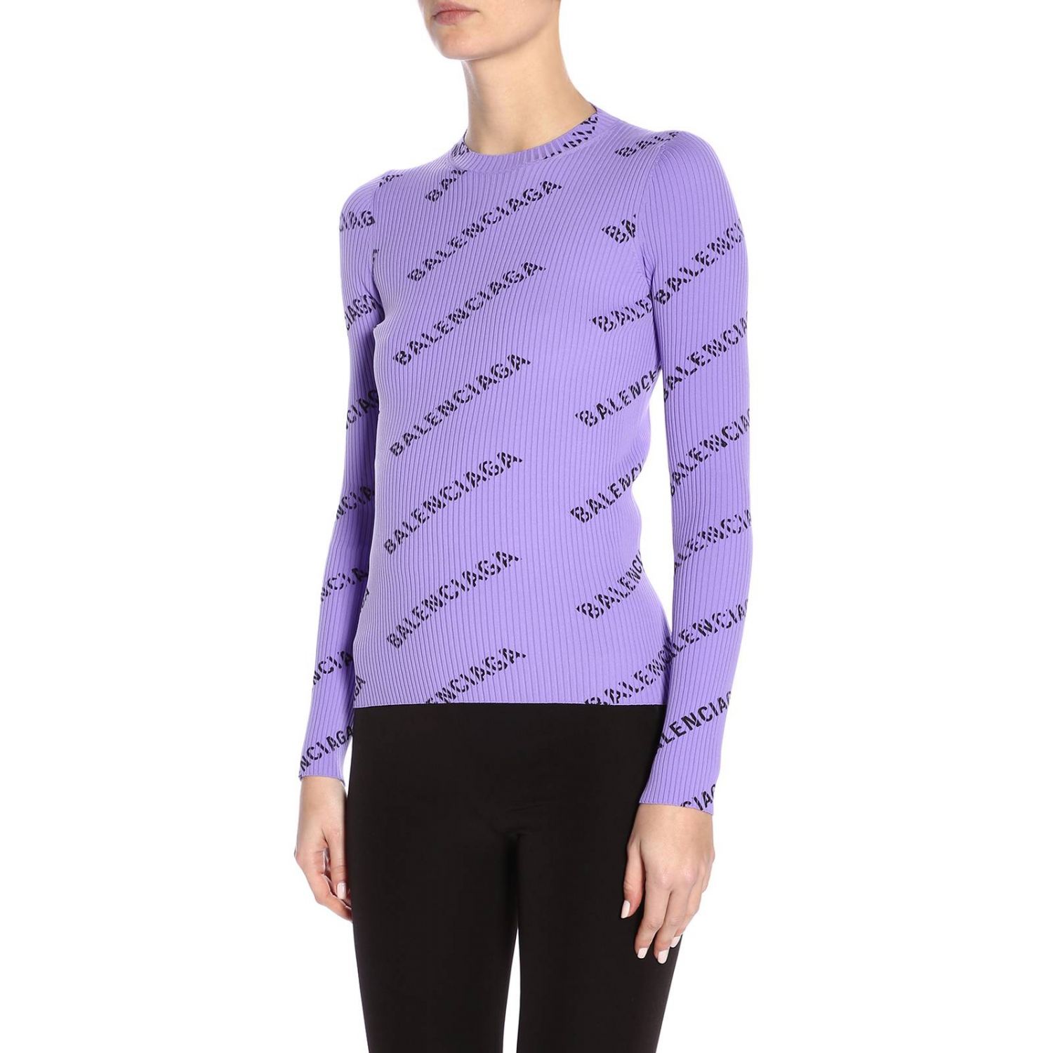 Balenciaga Outlet: Sweater women | Sweater Balenciaga Women Lilac ...