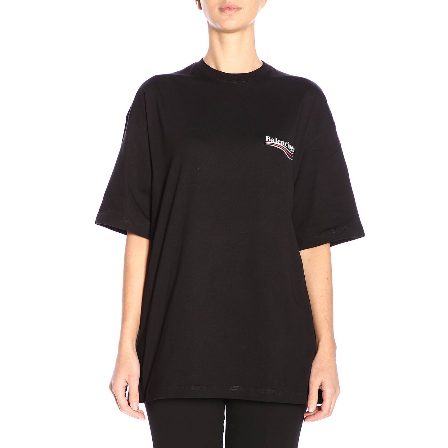 Balenciaga Outlet: T-shirt women | T-Shirt Balenciaga Women Black | T ...