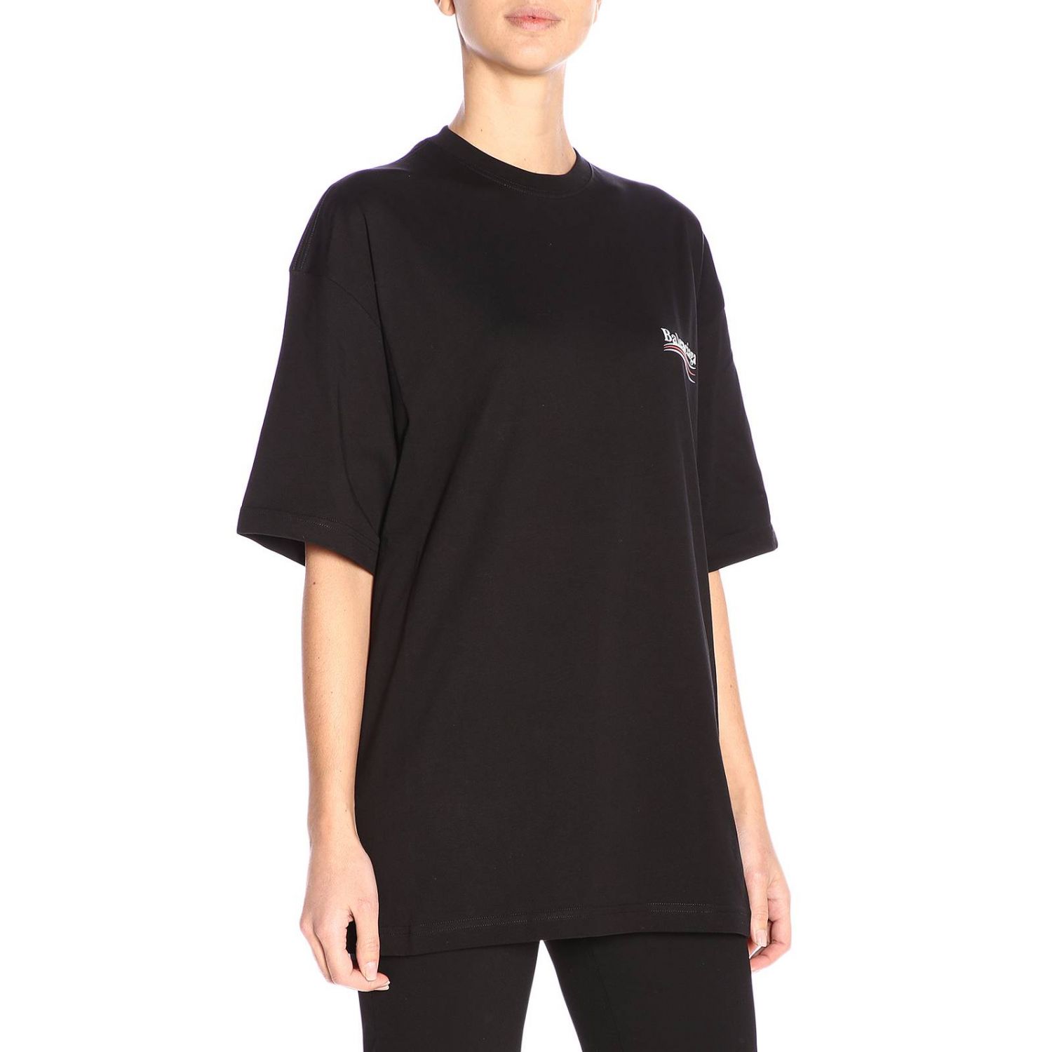 Balenciaga Outlet: t-shirt for women - Black | Balenciaga t-shirt ...
