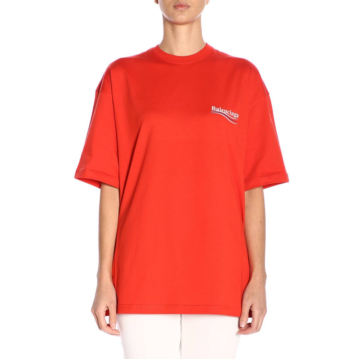 Balenciaga Outlet: T-shirt women | T-Shirt Balenciaga Women Red | T ...