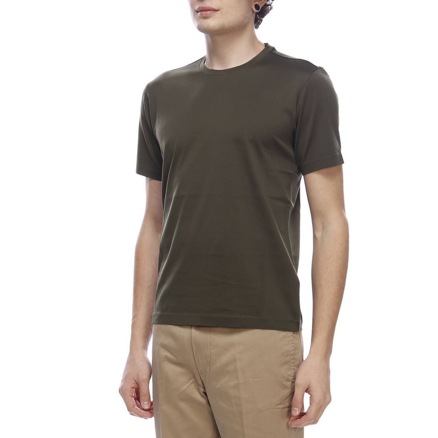 T-shirt Z Zegna: T-shirt a girocollo in tessuto stretch basic militare 2