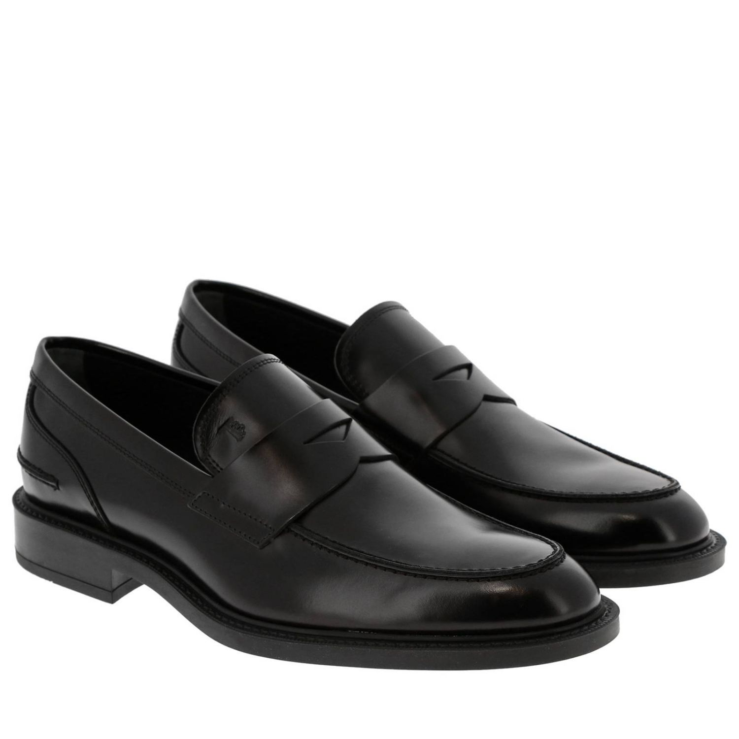 TOD'S: Mocassino in pelle liscia con traversina e suola in gomma - Nero | Mocassini  Tod's XXM45A00640 AKT GIGLIO.COM