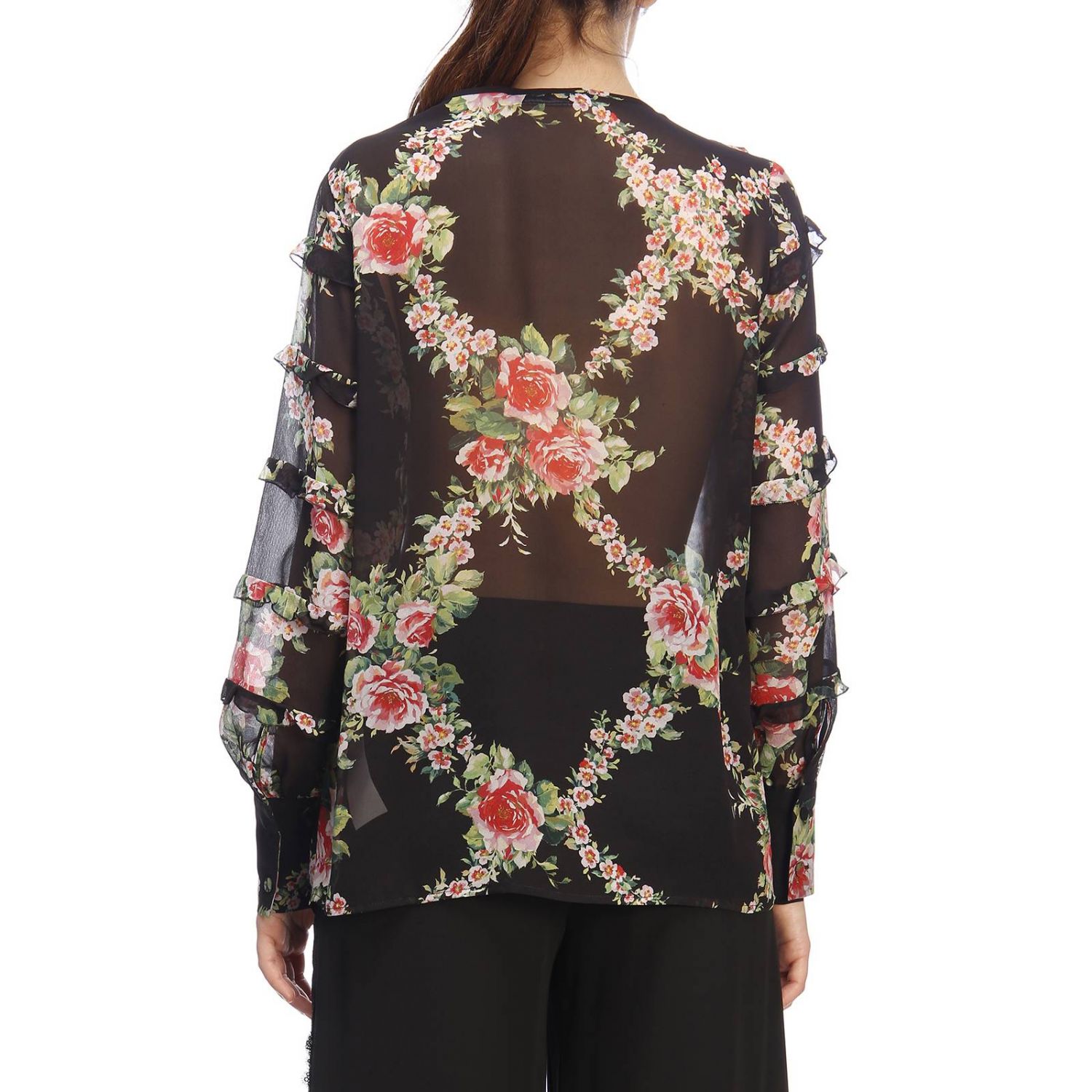 Blumarine Outlet: shirt for woman - Black | Blumarine shirt 3422 online ...