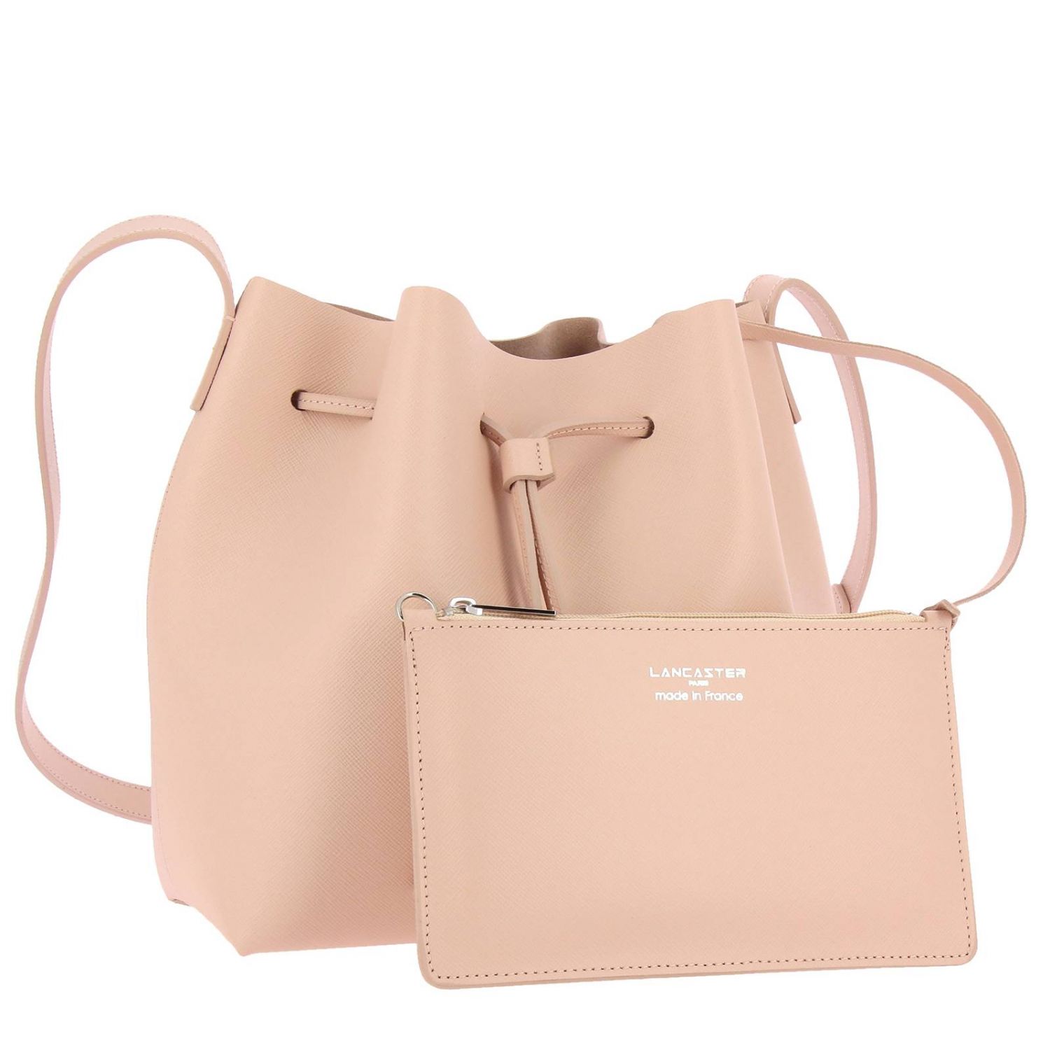 Lancaster Paris Outlet: Borsa a secchiello in pelle saffiano - Cipria |  Borse A Tracolla Lancaster Paris 422-18 GIGLIO.COM