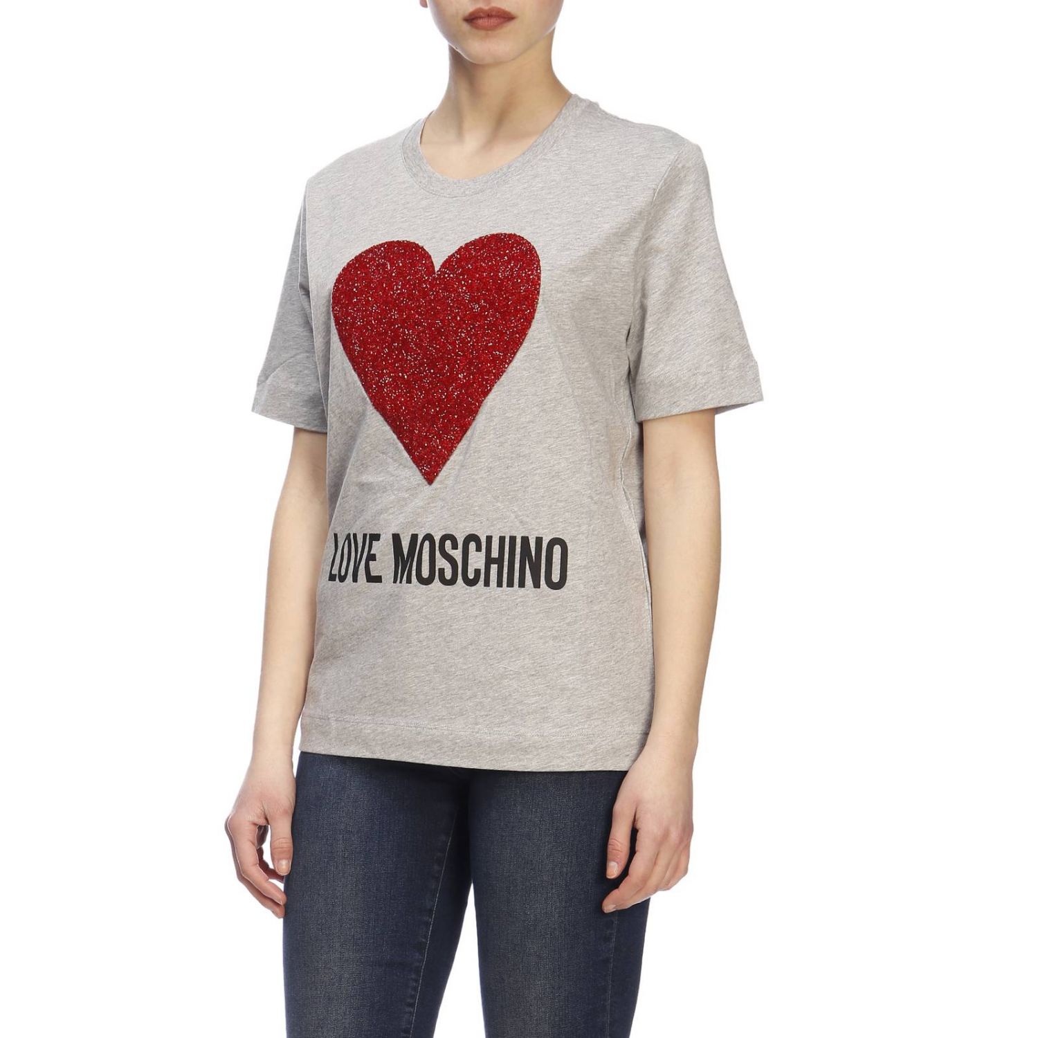 Love Moschino Outlet: T-shirt women Moschino Love - Grey | T-Shirt Love ...