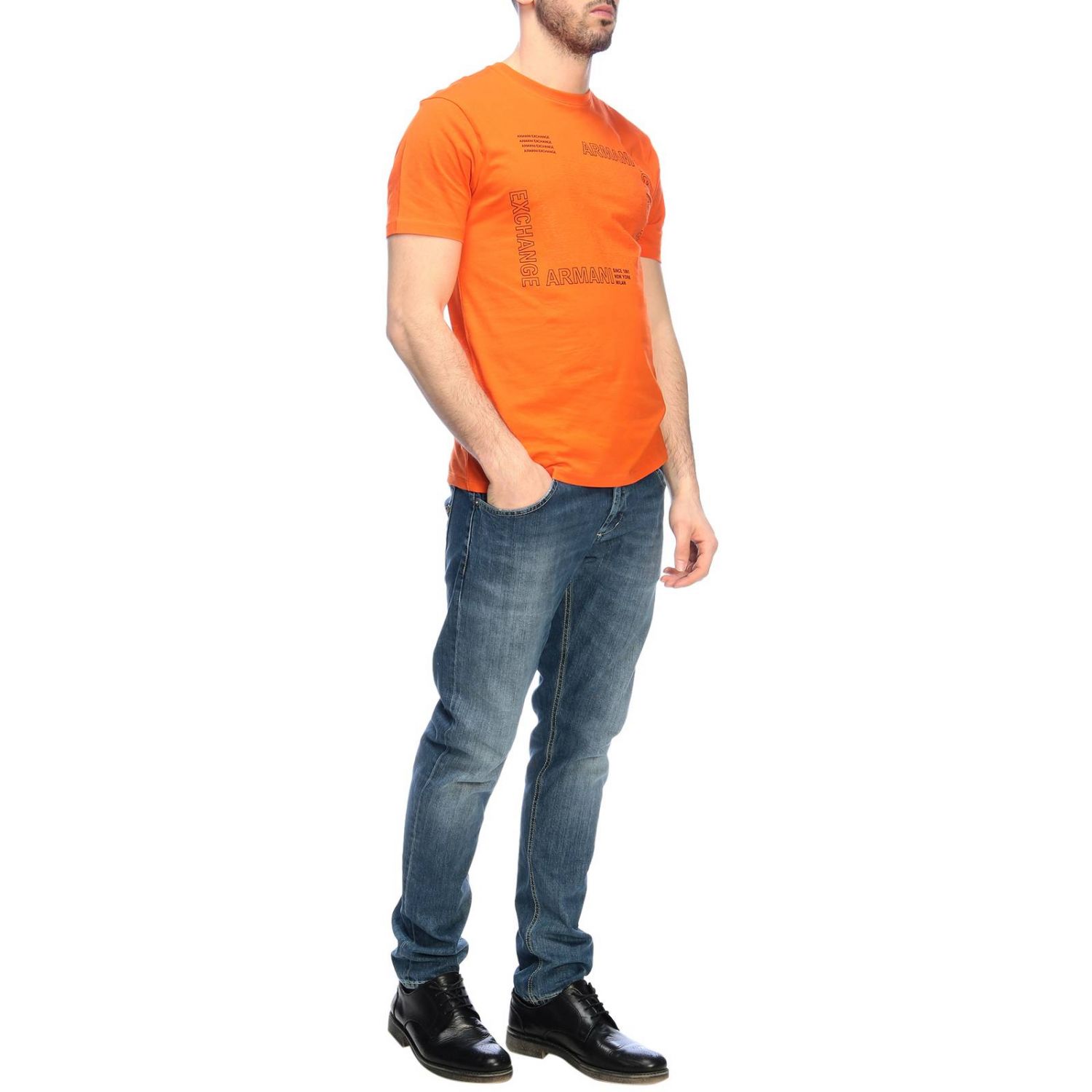 orange armani exchange shirt