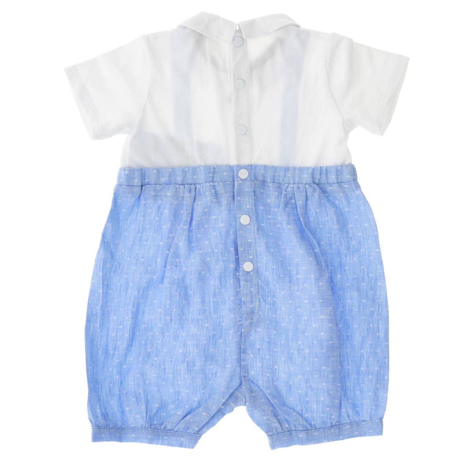 Emporio Armani Outlet romper for baby Sky Blue Emporio Armani