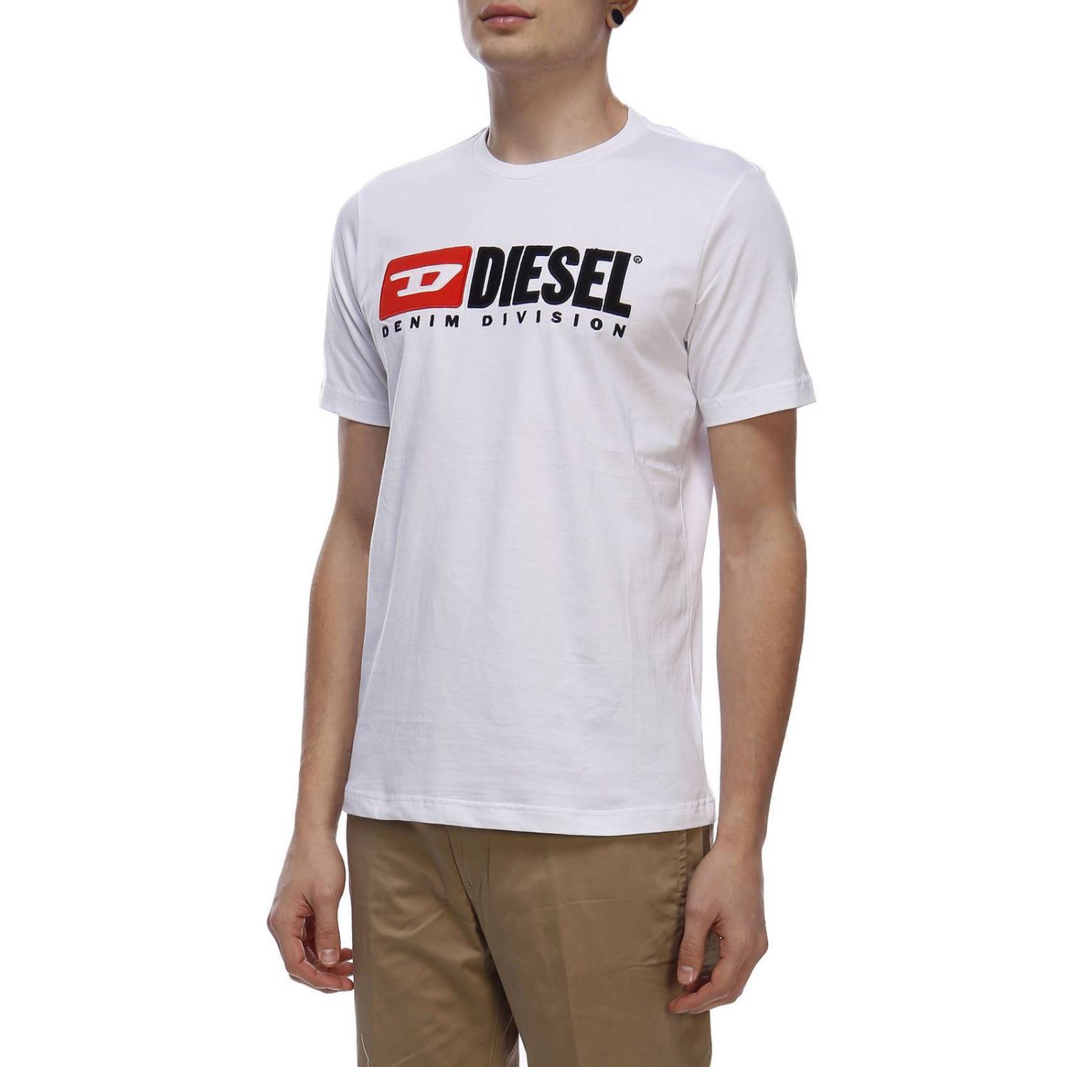 Diesel Outlet: t-shirt for men - White | Diesel t-shirt 00SH0I 0CATJ ...