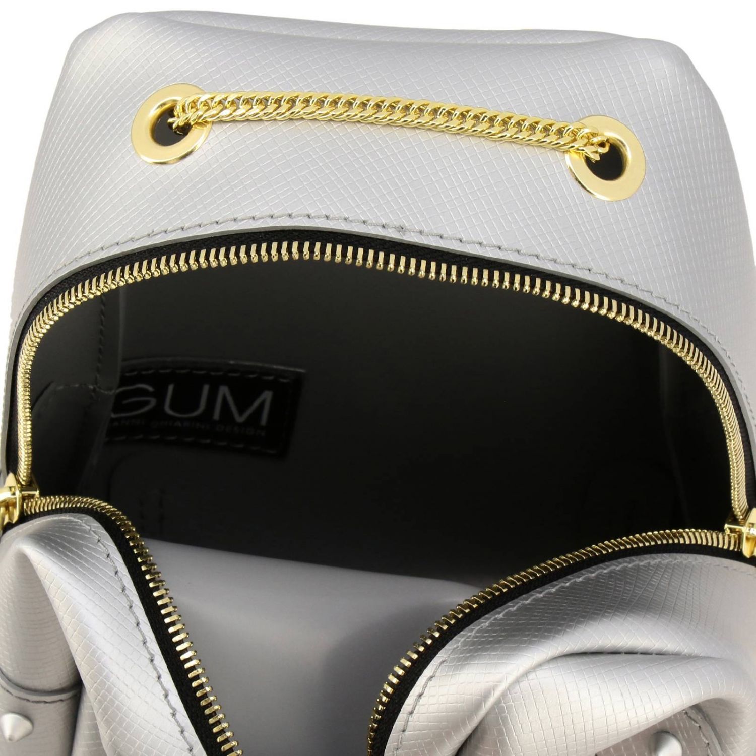 Gum Outlet: Zaino mini in gomma con borchie - Argento | Zaino Gum ZN 1677  SATIN STUD GIGLIO.COM