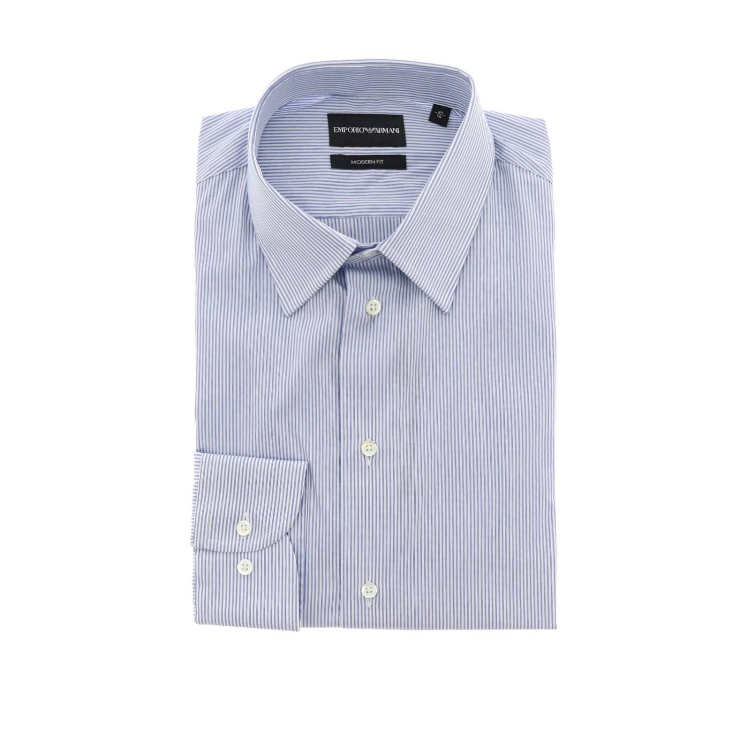 Emporio Armani Outlet: shirt for man - Blue | Emporio Armani shirt ...