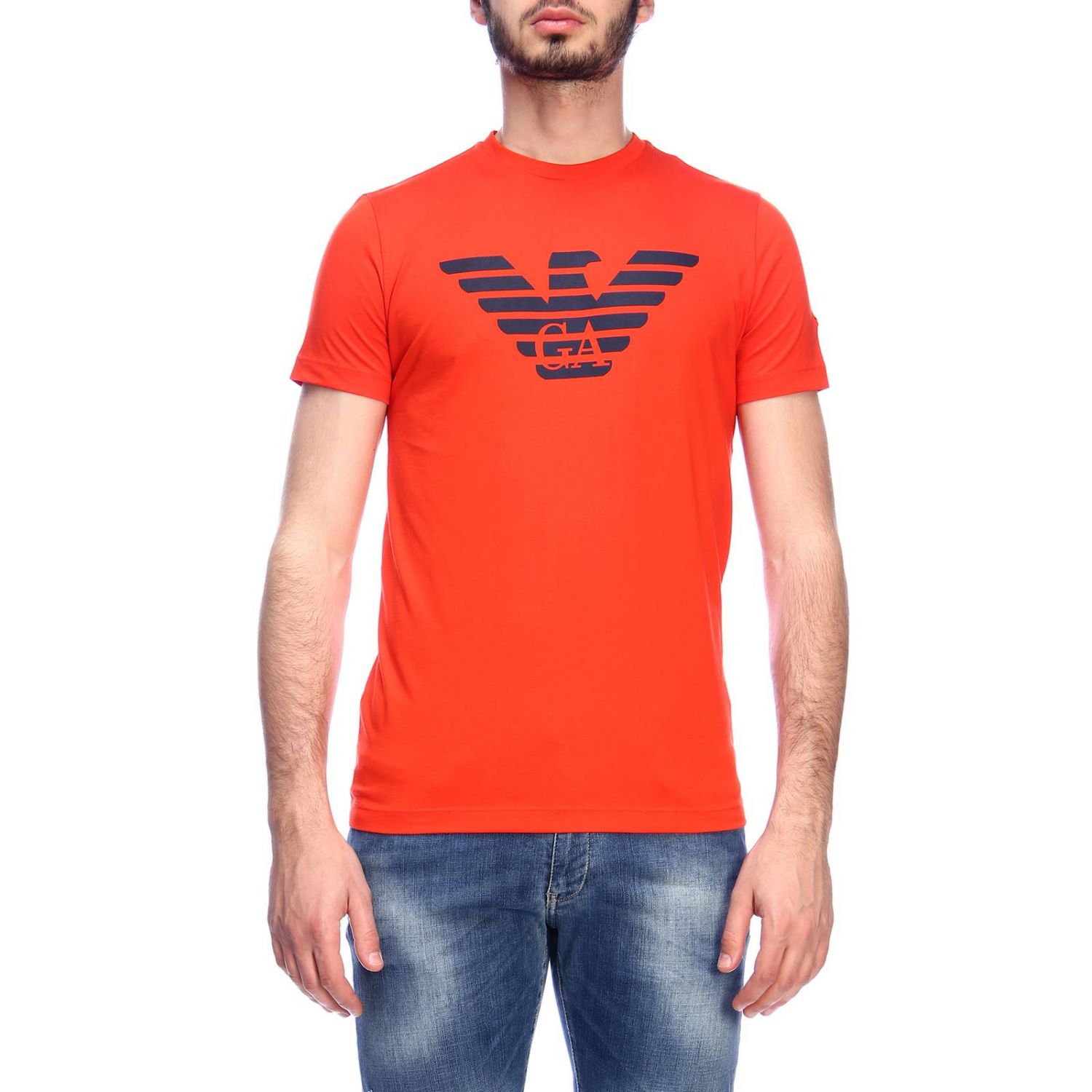 mens red armani t shirt