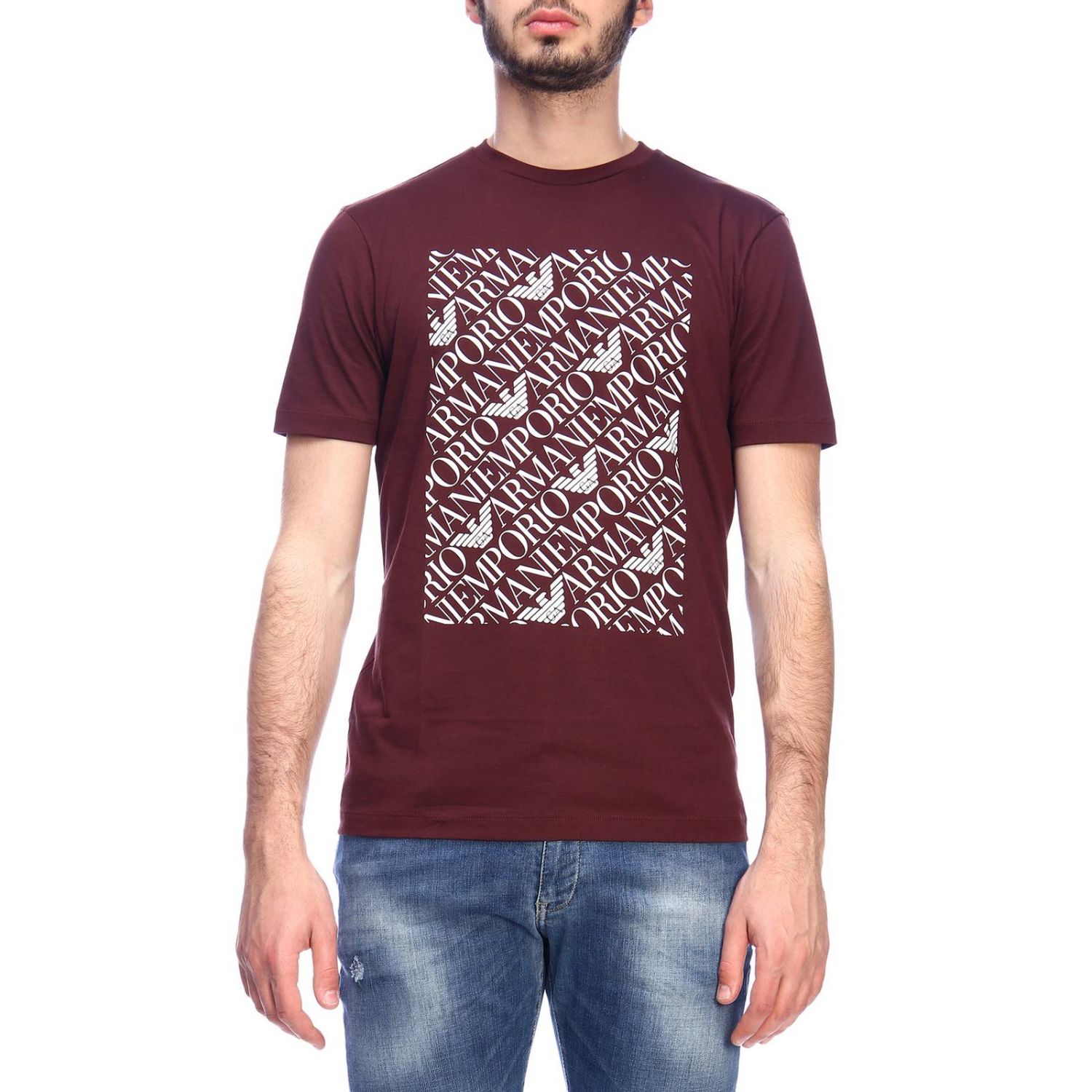 burgundy armani t shirt