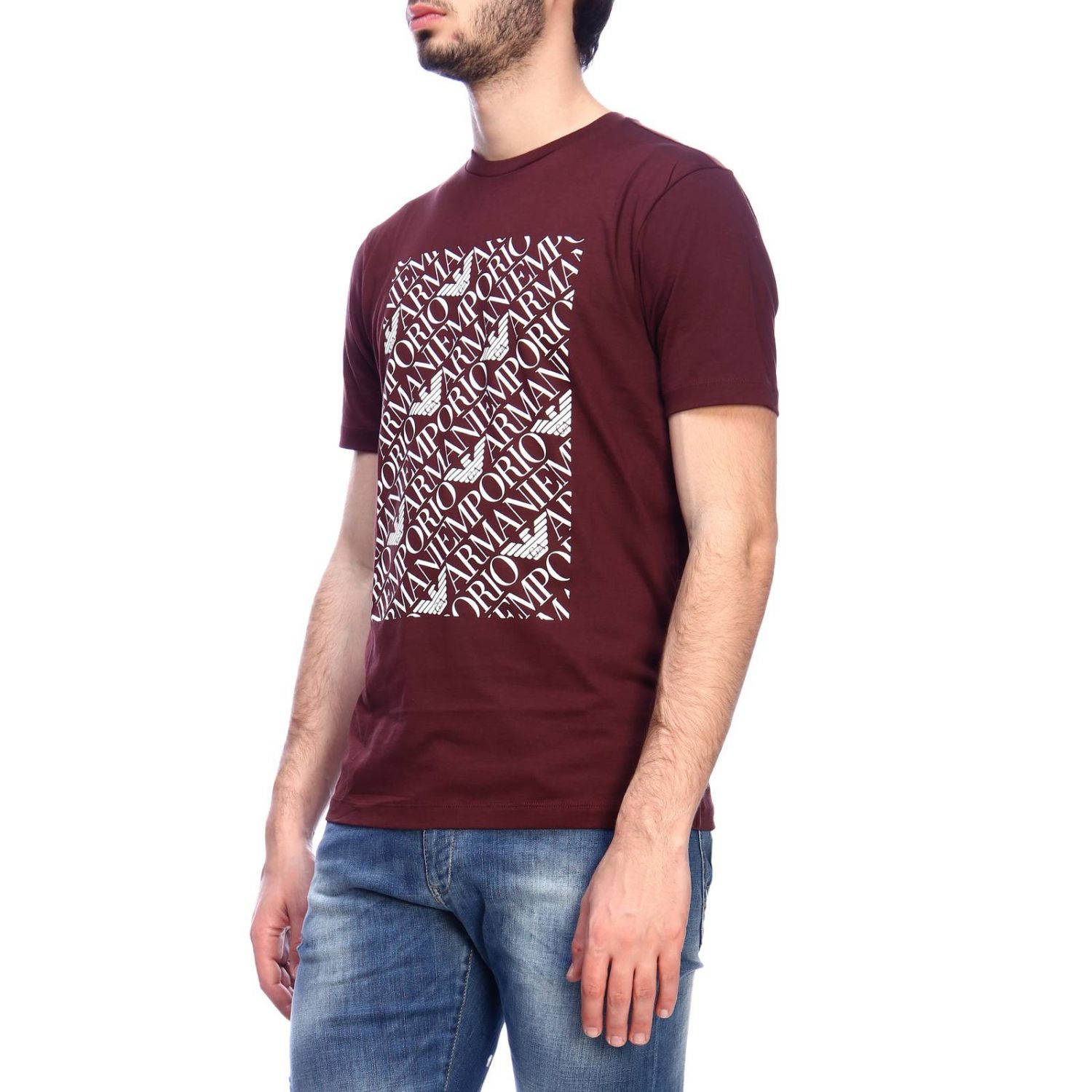 burgundy armani t shirt