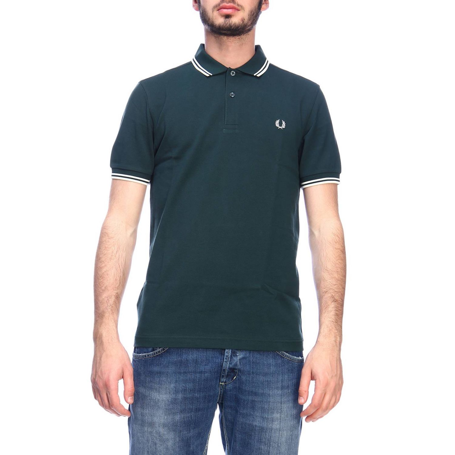 Fred Perry Outlet: t-shirt for men - Bottle Green | Fred Perry t-shirt ...