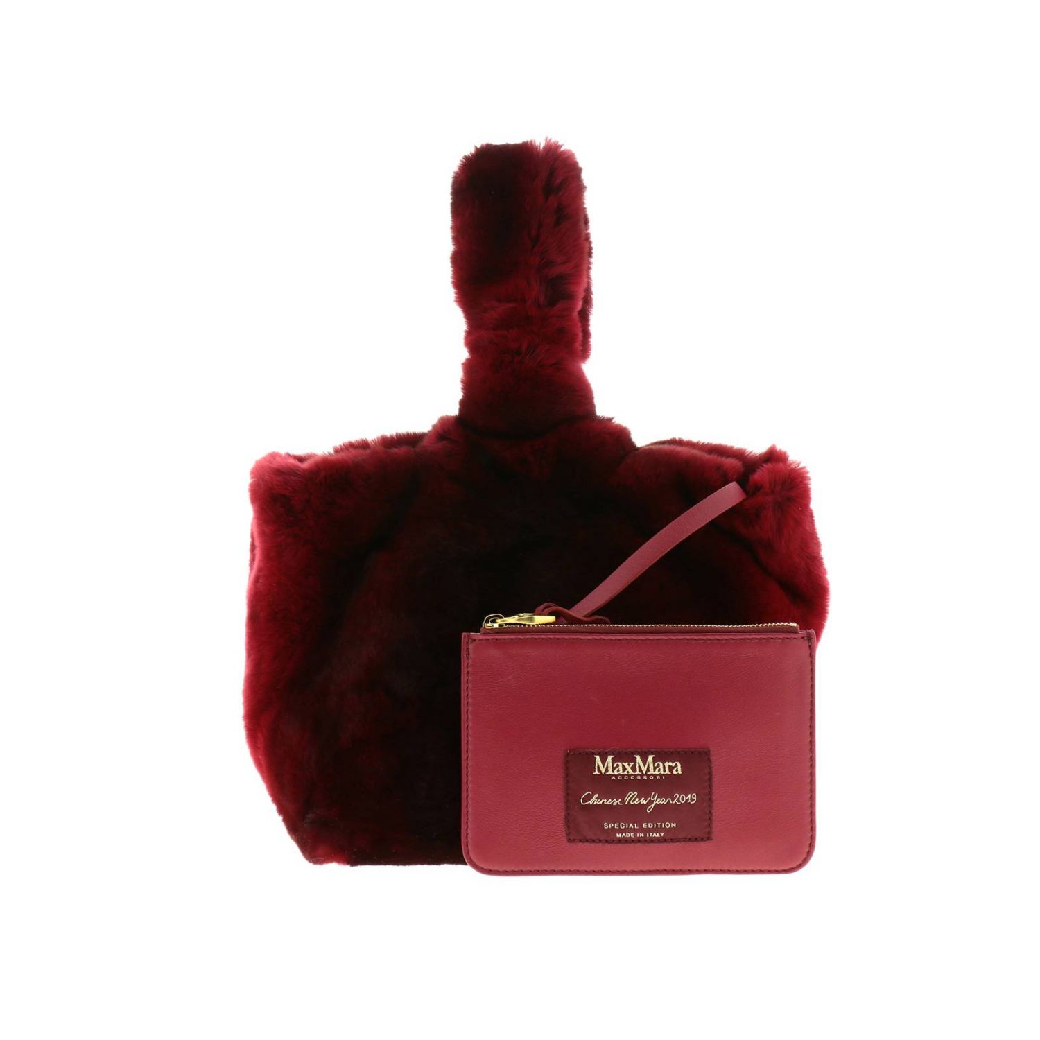 Max Mara Outlet: Borsa Yaoycny in pelliccia con manico e pochette - Rosso |  Borsa Mini Max Mara 45133696600 GIGLIO.COM