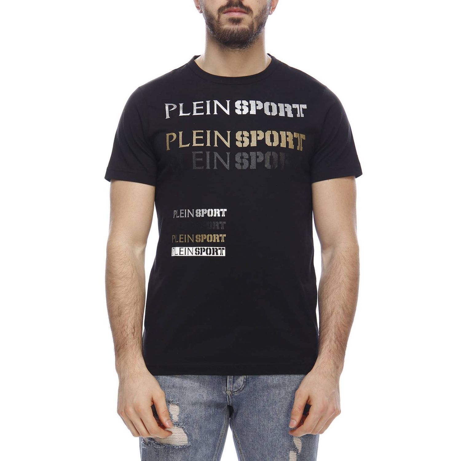 Plein Sport Outlet: t-shirt for men - Black | Plein Sport t-shirt ...