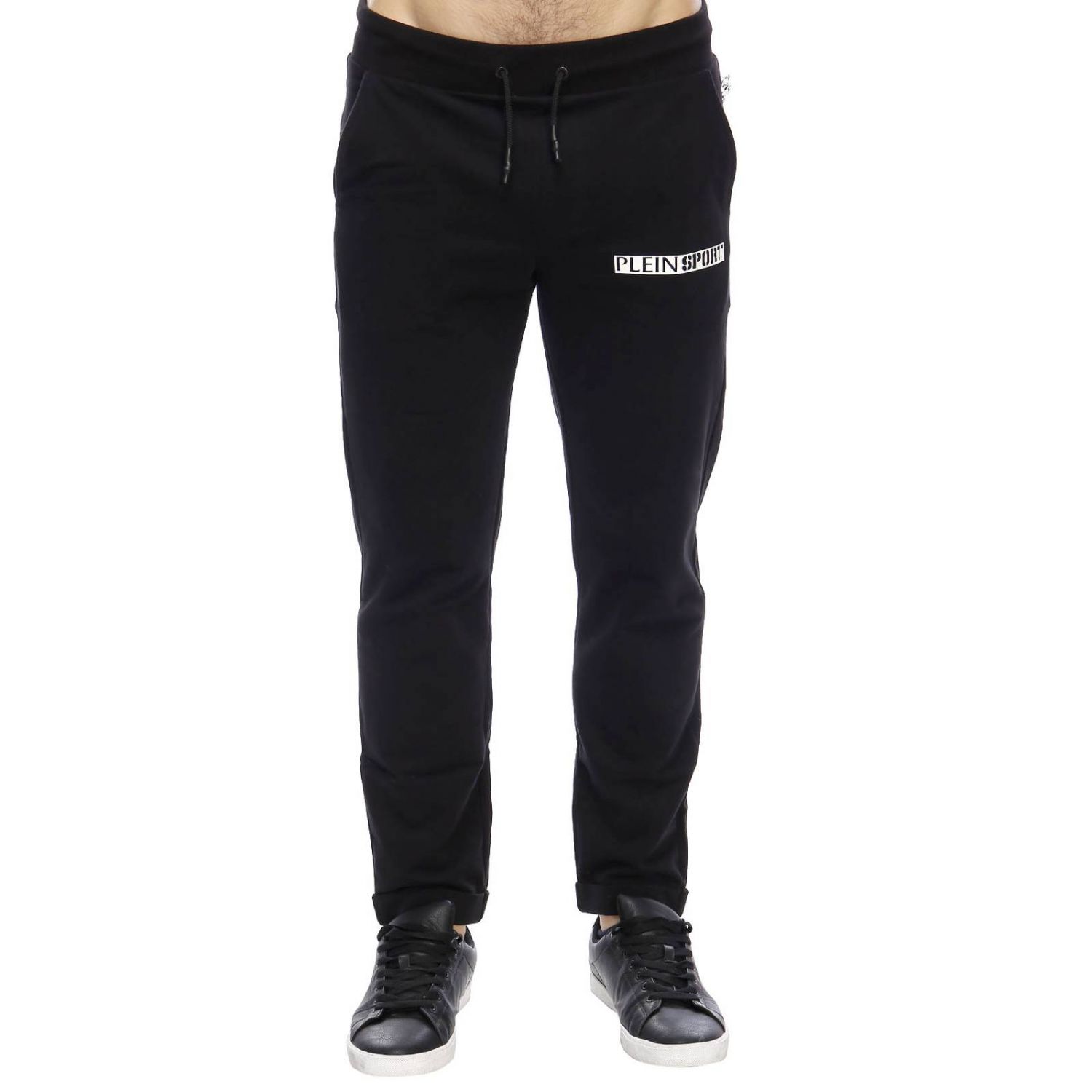 Plein Sport Outlet trousers for men Black Plein Sport trousers