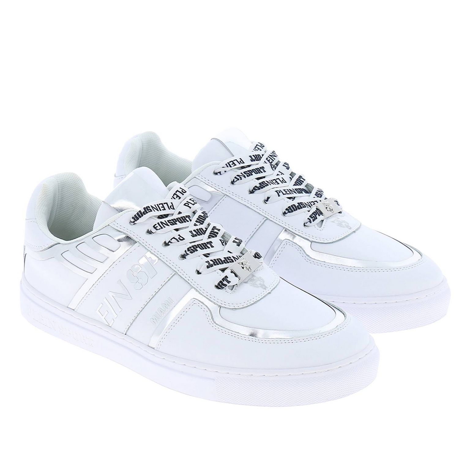 Plein Sport Outlet: Shoes men - White | Sneakers Plein Sport MSC1869 ...