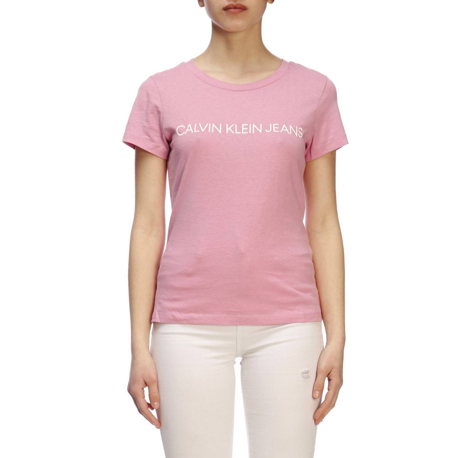 Calvin Klein Jeans Outlet: t-shirt for woman - Pink | Calvin Klein ...
