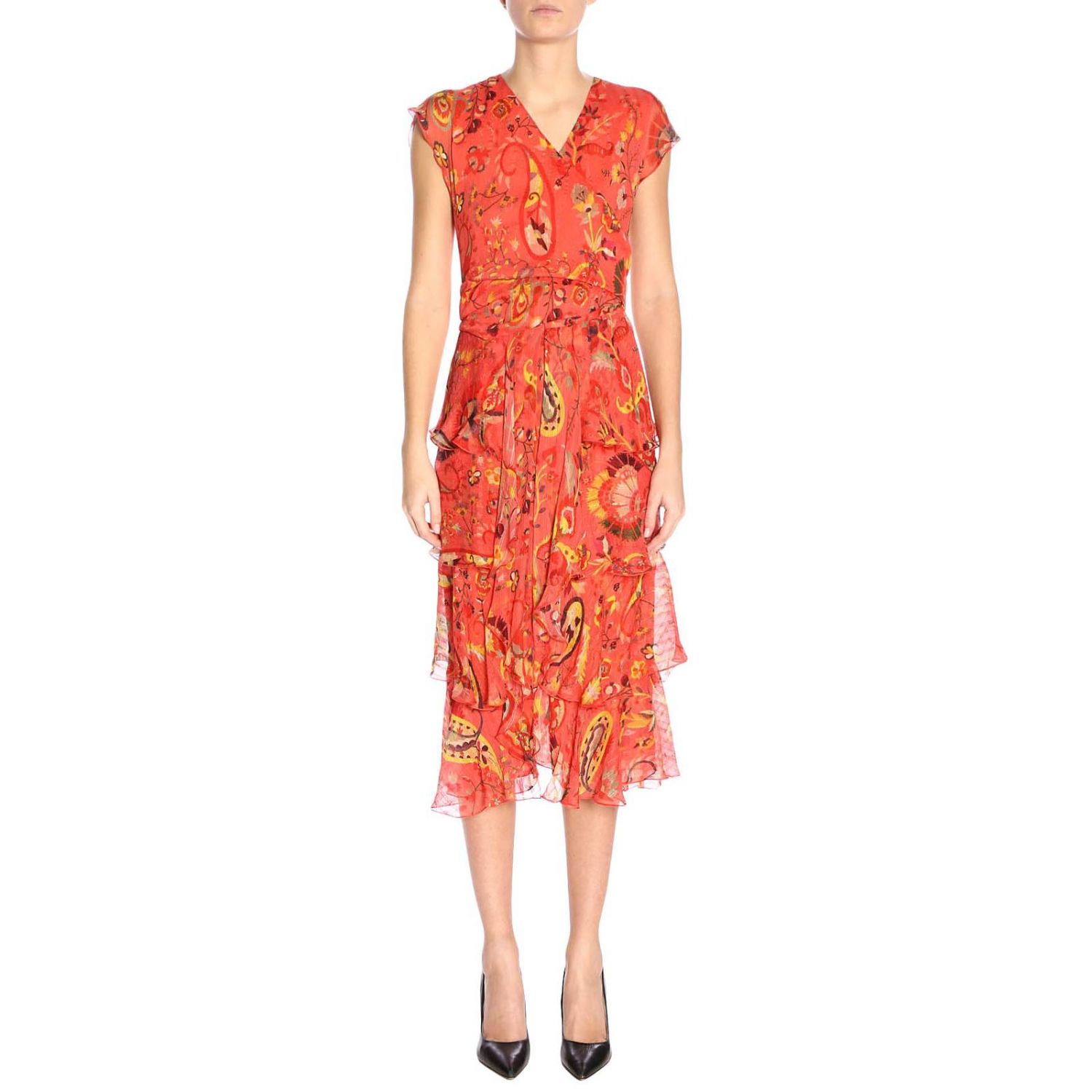 Etro Outlet: Dress women | Dress Etro Women Coral | Dress Etro 14917 ...